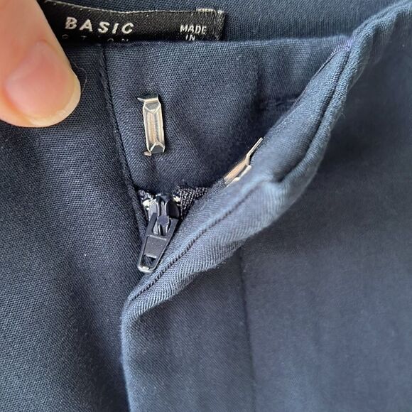 Zara Navy Blue Straight Leg Dress Pants Size Small - Picture 7 of 9